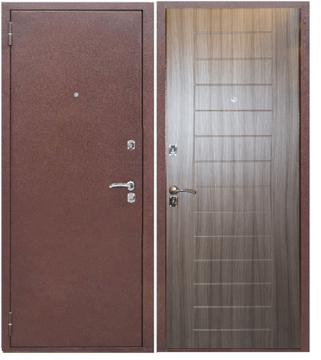 Тульские двери  Е3  ЛАУРА , хром (антик медный, МДФ Палисандр темный)