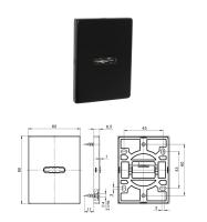 Накладка сувальдная ESC.S-auto.RL/K.486 BL (автошторка) (прямоугольная, черная)