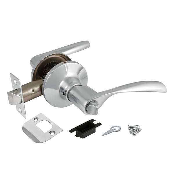 Комплект нажимных ручек с сантехнической защелкой DK610 AJAX (кноб) (39507, CP-BK хром)