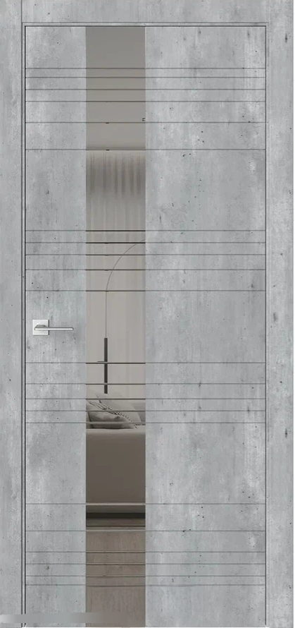 ДО 80 W1 бетон серый, покрытие Loft графитовое зеркало, стекло 1, универсальное, без врезки, Образец ЛОТ 19394089