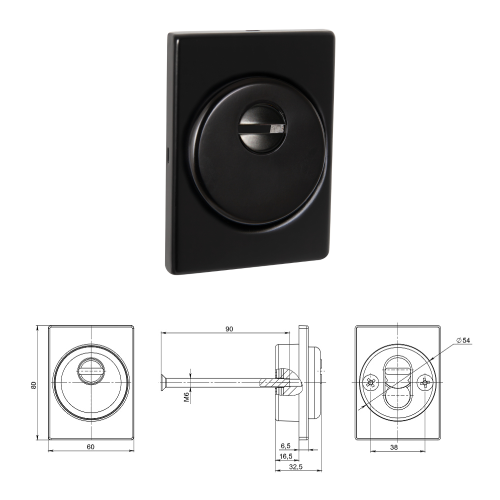 Броненакладка DEF.RL/K.4286 (DEF 4286 RL) BL-24 (прямоугольная, черная)