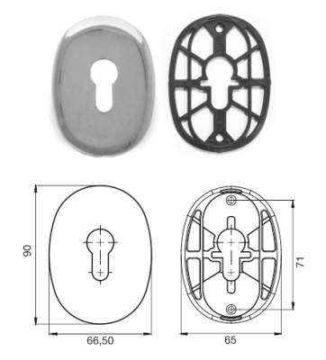 Накладка цилиндровая Fuaro хром