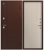 Дверь мет Т-100 (ТЕРМО), Медь антик - Седой дуб, хром (2050*960, L, левая)