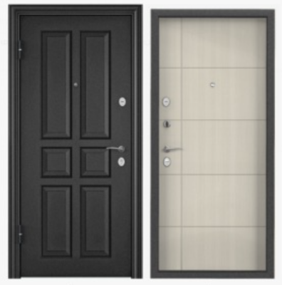 Дверь металл TOREX  DELTA PRO MP (темно-сер.букле графит, VDM-1,ПВХ БЕЛ перламутр,D6-23, хром,магнит