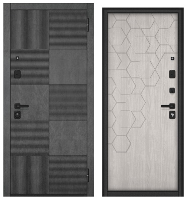 BULDOORS TRUST ECO, МДФ бетон темный 9Е-173, МДФ ясень ривьера айс 9Е-184