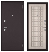 ФЭМЕЛИ ЭКО, МДФ ларче бьянко E-112, 2 замка (2050*960, правая, Ночная задвижка, букле шоколад, хром)