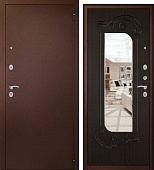 Дверь мет. Беркана Медный антик Венге рифленый (2050*960, правая)