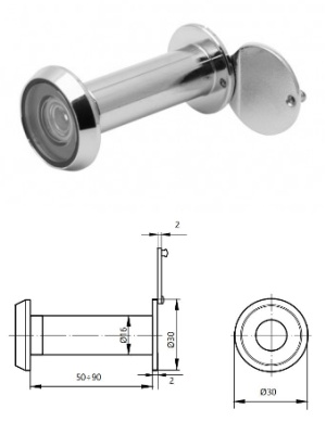 Глазок дверной Апекс хром