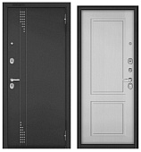 BULDOORS TRUST ECO, букле антрацит RL-11, МДФ дуб белый матовый 9ED-1, хром (2050*960, правая, Ночная задвижка)