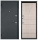 ФЭМЕЛИ ЭКО, МДФ ларче бьянко E-135, 2 замка (1900*960, левая, Ночная задвижка, букле графит, хром)