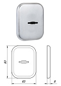 Накладка сувальдная ESC.S.XL/K.486SSC (автошторка) (прямоугольная, сатинированный хром)