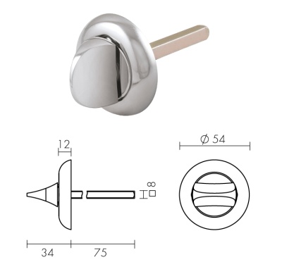 Ручка поворотная BKW6x75