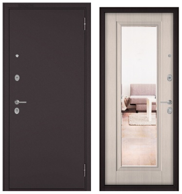 Бульдорс MASS-70, букле шоколад, Ларче бьянко СК-3 зеркало, хром