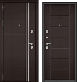 Дверь металл Теплолюкс (МДФ венге рифленый/МДФ венге рифленый) (2050*960, левая)