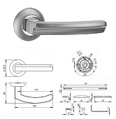 Ручка раздельная R.JR54.SIGMA CP-8 (хром, квадрат 140 мм)