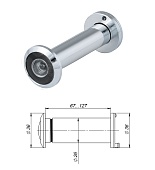 Глазок VIEWER 5 DVZ 70x125/25 CP (хром)
