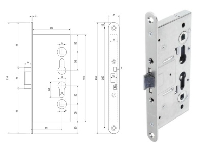 Замок противопожарный цилиндровый