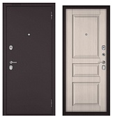 BULDOORS FAMILY ECO, МДФ ларче бьянко ED-2, 2 замка (1900*860, правая, Ночная задвижка, букле шоколад, хром)