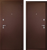 Тульские двери  А6-2-3  мет/мет, хром (антик медный, замки ГАРДИАН)  (2100*860, правая, Нестандарт)