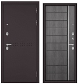 Бульдорс ТРАСТ МАСС, тисн.Р-4, МДФ дуб серый 9С-136 (2050*960, правая, букле шоколад, хром)