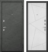 Дверь металл Агрия (МДФ бетон графит/МДФ белое дерево) (2050*960, правая)