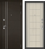 Дверь металл Теплолюкс NEW (МДФ венге рифленый/МДФ сандал белый) (2050*860, правая)