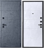 Тульские двери  Б65 ЛОФТ,черн.муар,МДФ Бетон графит/МДФ бетон снежный,два контура, черн фурн (2050*860, правая)