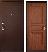Тульские двери  А3 Монолит NEW 70мм..., хром (антик медный, МДФ Золотой дуб) (1900*860, L, левая)