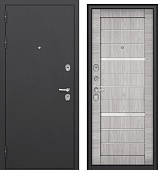 Дверь мет. Агрия Царга 16мм, черный муар, МДФ вяз каньон айс, белое стекло (2050*960, левая)