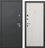 Дверь металл модель Форпост Эверест-2 антик серебро/беленый дуб (2050*960, левая)