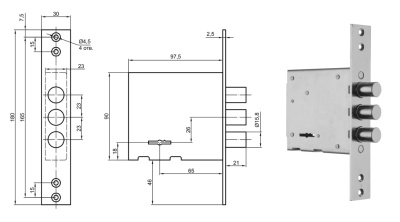 Замок Бордер 3В8-6/14 сувальдный дополнительный