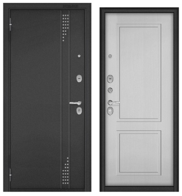 BULDOORS TRUST ECO, букле антрацит RL-11, МДФ дуб белый матовый 9ED-1 лев