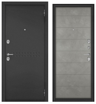 BULDOORS FAMILY MASS, букле антрацит R-4, МДФ бетон серый M-135, хром