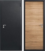 Дверь мет. МР О-10, Черный сатин - Дуб светлый (2050*860, R, правая (гофроупаковка))