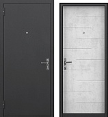 Тульские двери  МАЛЬТА, (черный муар,один замок,  МДФ 6мм бетон снежный) (2050*960, левая)
