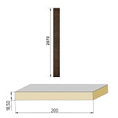 Добор Бульдорс МДФ 200мм, покрытие ПВХ (200*2070, орех грецкий)