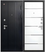 Дверь мет С-108, Серый муар, ПВХ Белый, хром (2050*860, L, левая)