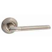 Дверная ручка B2B 503-08 на круглой розетке (никель матовый/хром блестящий)