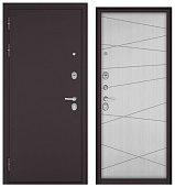 Бульдорс ТРАСТ МАСС, МДФ ларче белый 9С-130 (2050*960, левая, букле шоколад, хром)