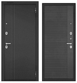 Бульдорс ТРАСТ ЭКО, тисн.РЛ-2, МДФ бетон темный 9E-160 (2050*960, правая, Ночная задвижка, букле антрацит, хром)