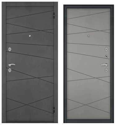 BULDOORS HOME ECO, МДФ бетон темный 6E-130, МДФ бетон серый 6E-130, 2 замка